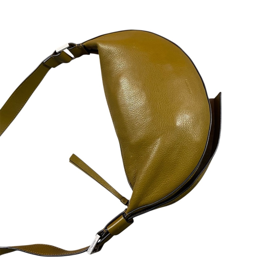 Allsaints Half Moon Leather Crossbody in Bronze Green with Silver Hardware - Picture 9 of 12